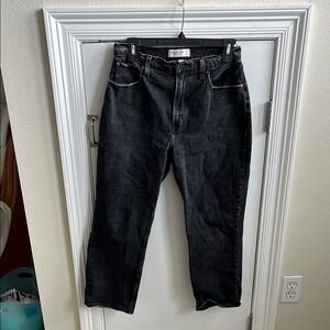 Abercrombie & Fitch Black The Ankle Straight Ultra High Rise Jeans (Curve Love)